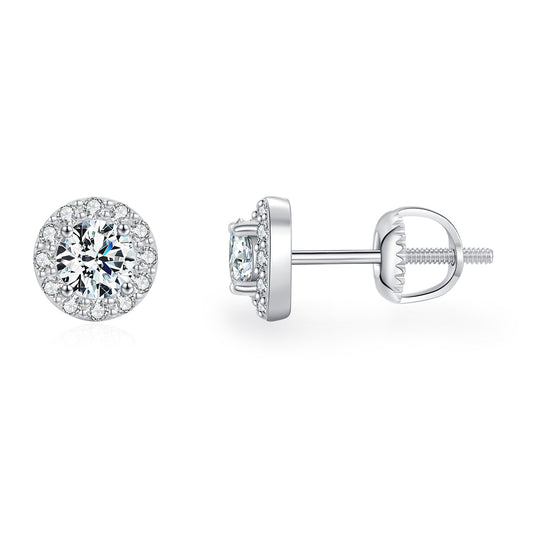 1 carat moissanite s925 sterling silver full diamond shining earrings elegant earrings