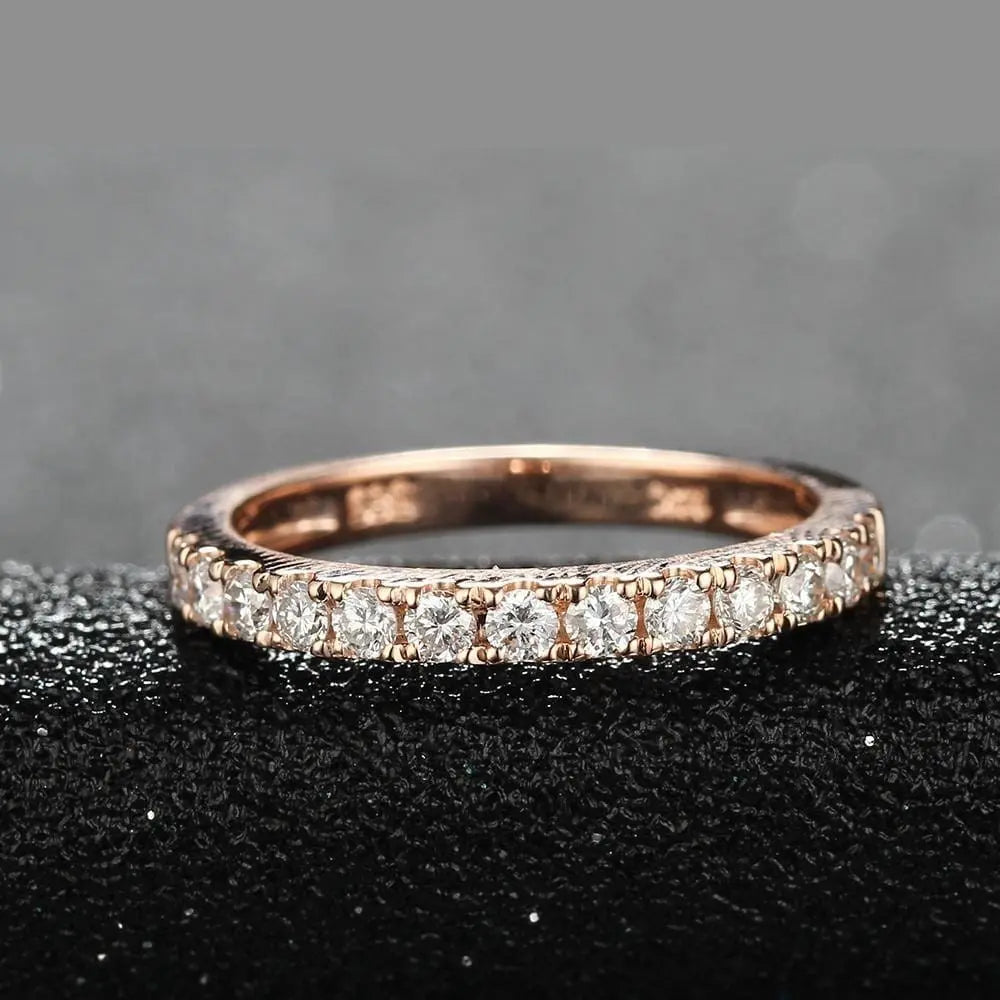 10k Rose Gold Moissanite Half Eternity / Anniversary Band 0.5ct