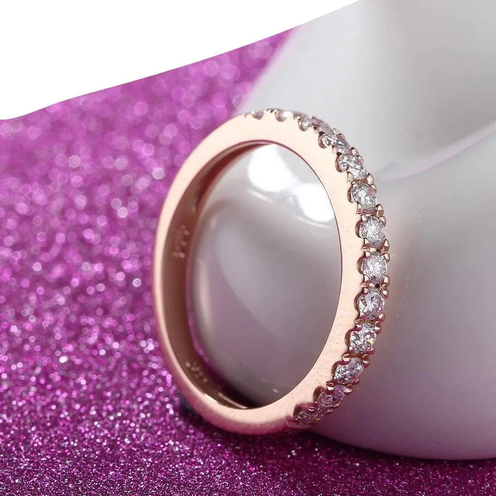 10k Rose Gold Moissanite Half Eternity / Anniversary Band 0.5ct