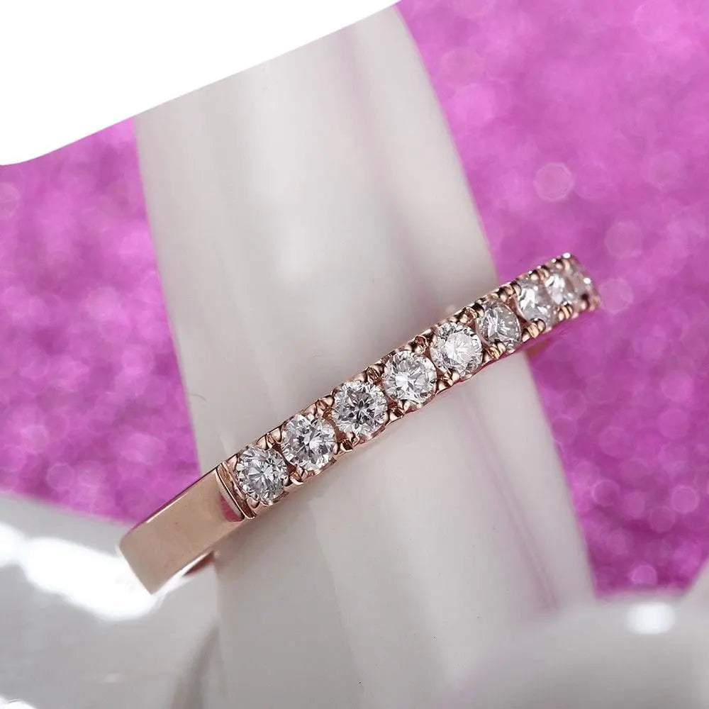 10k Rose Gold Moissanite Half Eternity / Anniversary Band 0.5ct