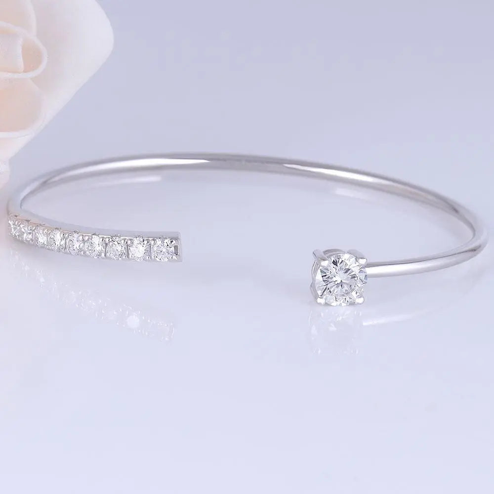 10k White / Yellow / Rose Gold Moissanite Bracelet 2ctw