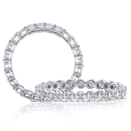 10k White Gold Moissanite Eternity Ring / Wedding Band Women 0.95ct Total