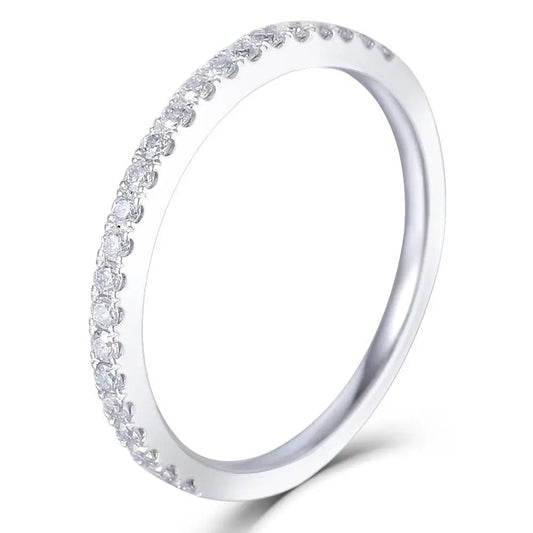 10k White Gold Moissanite Eternity Ring Half