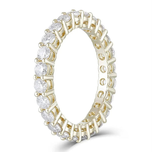 10k Yellow Gold Moissanite Eternity Ring / Wedding Band for Women 1.5 Carat Total