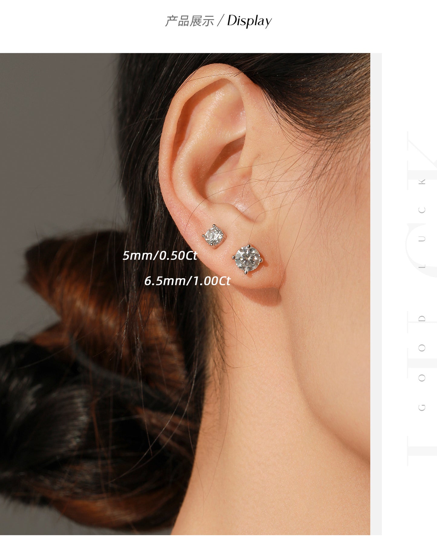 1 carat moissanite s925 sterling silver elegant simple earrings for women light luxury wedding earrings