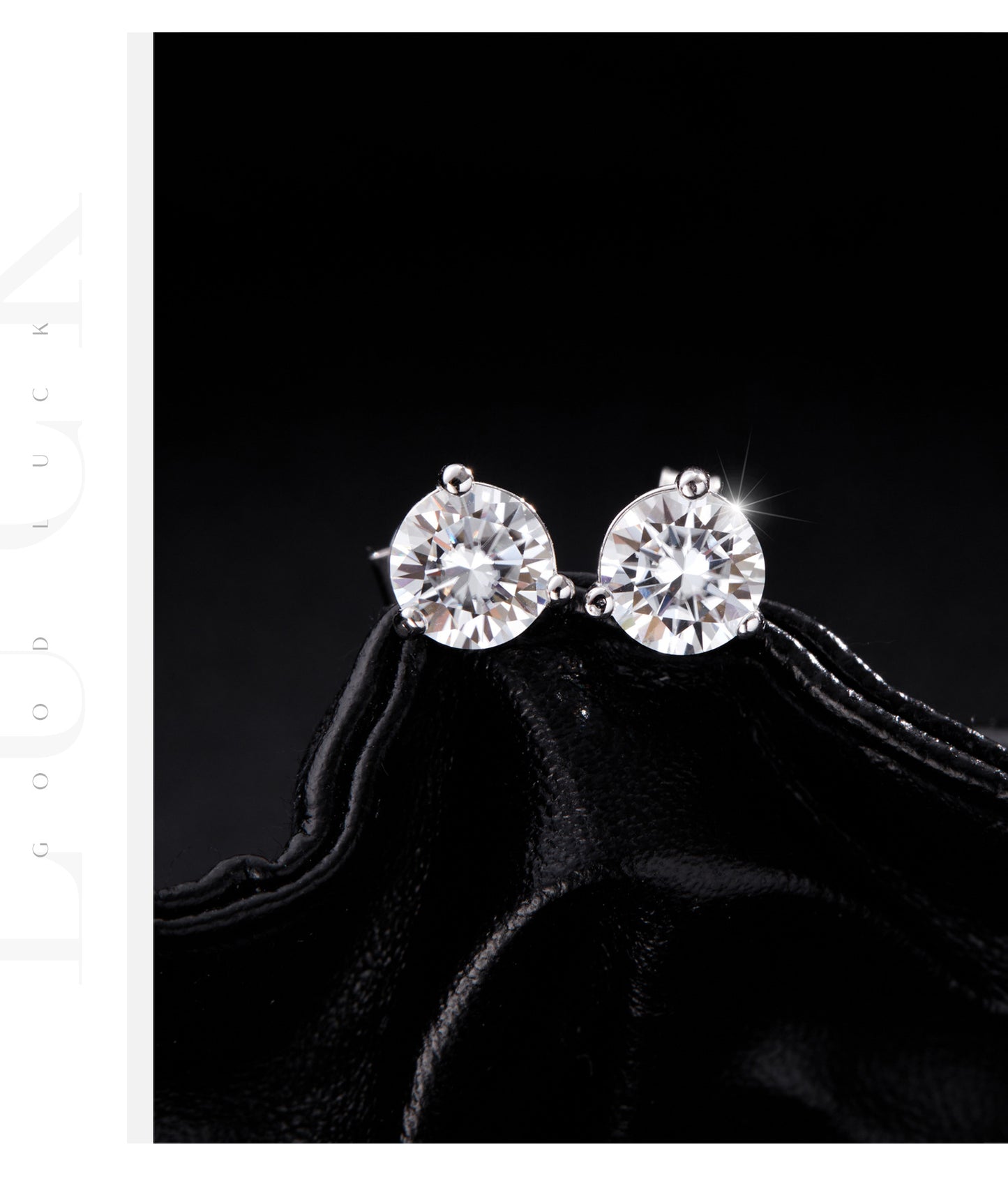 1 carat moissanite s925 sterling silver classic simple basic super shiny three-claw earrings