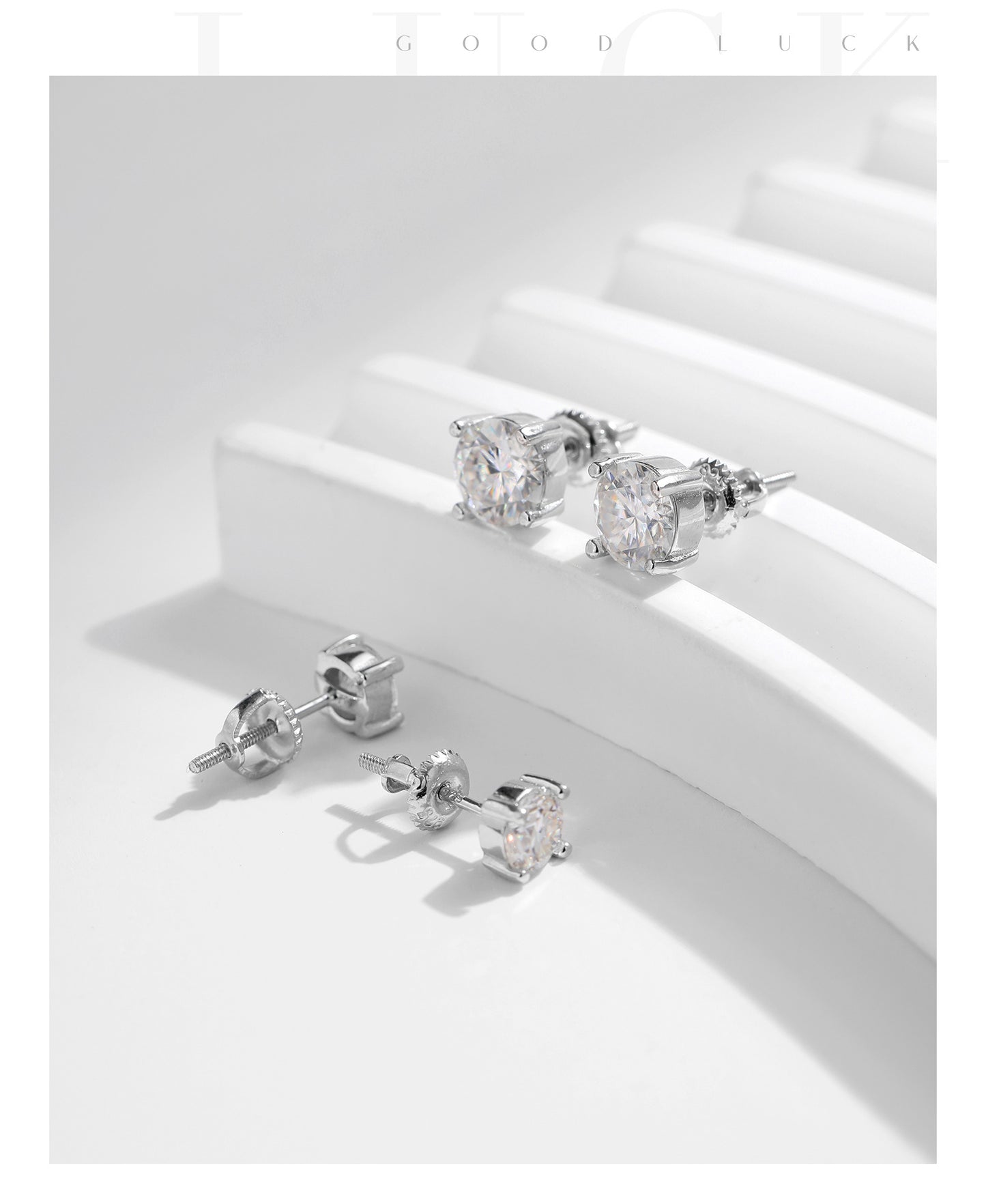 1 carat moissanite s925 sterling silver elegant simple earrings for women light luxury wedding earrings