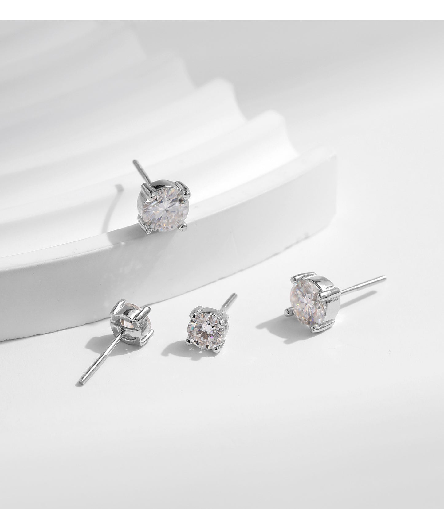 1 carat moissanite s925 sterling silver elegant simple earrings for women light luxury wedding earrings