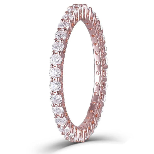 14k Rose Gold Eternity Band for Women / Wedding Ring 0.75ct Total