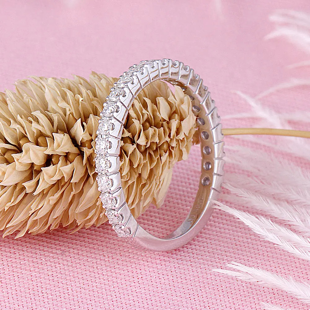 14k White Gold Half Eternity / Anniversary Ring White Gold 0.48ct Total