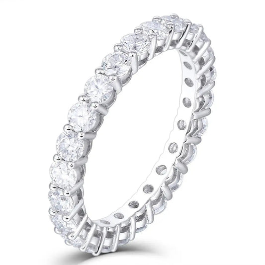 14k White Gold Moissanite Beautiful Eternity Ring 1.2ct-1.8ct Total