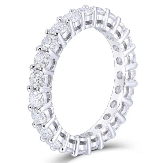 14k White Gold Moissanite Eternity Ring Approx 1.5 Carat Total / Best Wedding Ring Jewelers