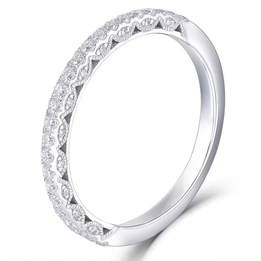 14k Moissanite Anniversary Half Eternity Band White Gold 0.29ct