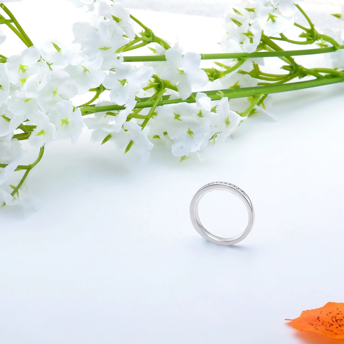 14k White Gold Moissanite Half Eternity Wedding Band / Ring 0.25ct