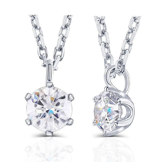 Beautiful Necklace for Ladies - 14k White Gold Moissanite Necklace 0.5ct