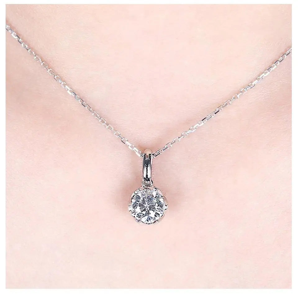 14k White Gold Moissanite Beautiful Necklace 1ct