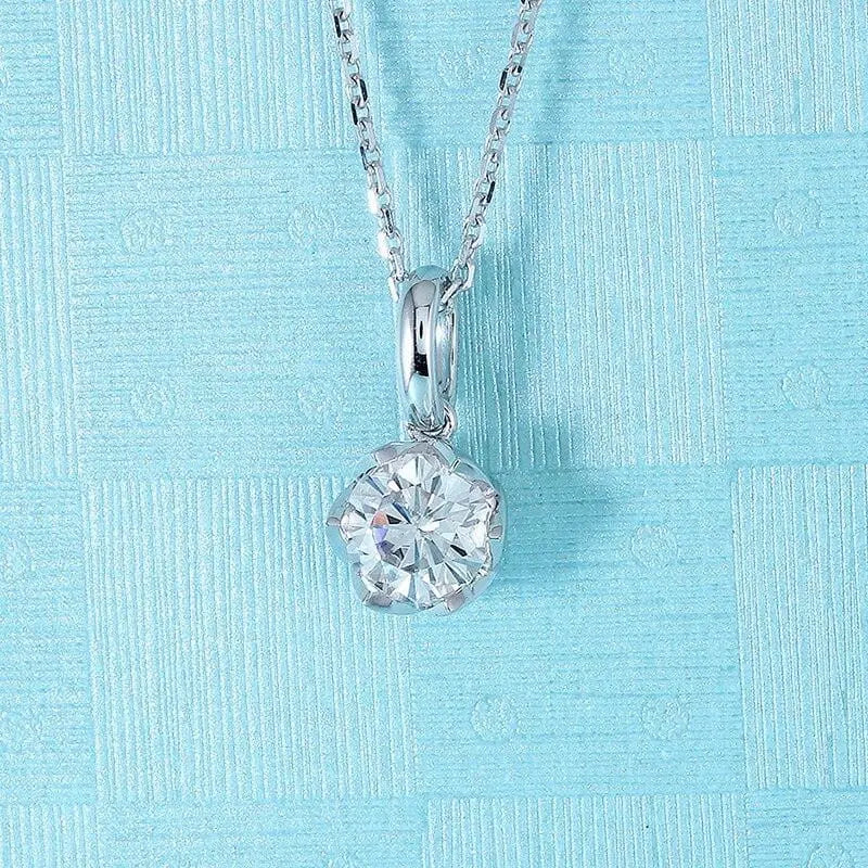 14k White Gold Moissanite Beautiful Necklace 1ct