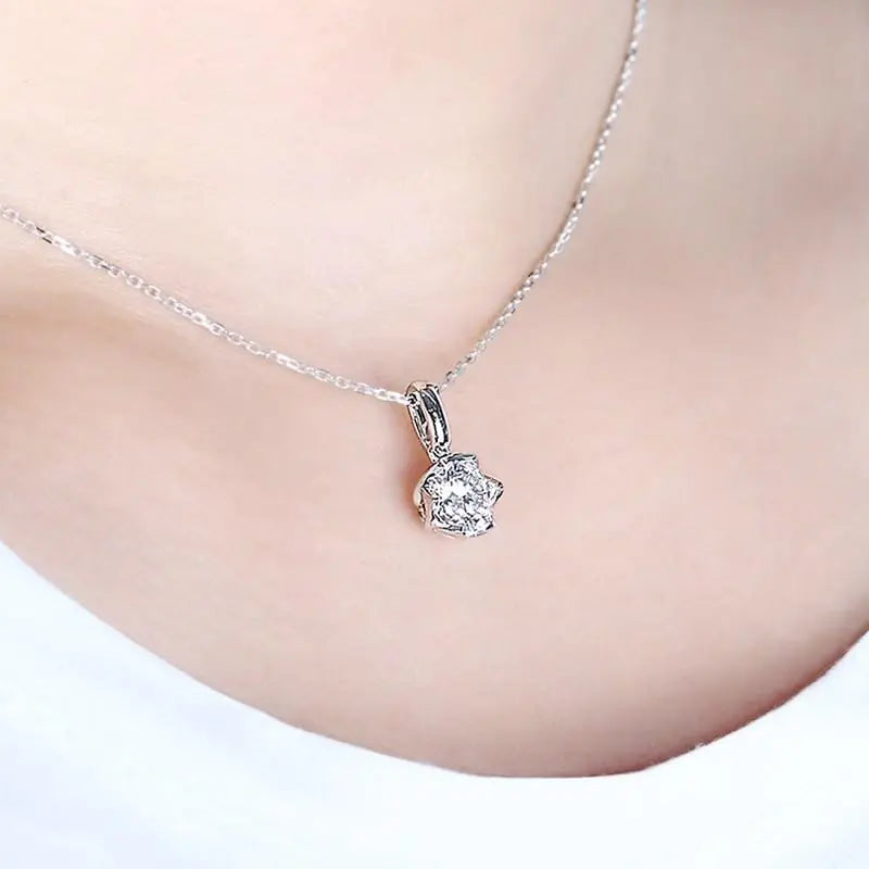 14k White Gold Moissanite Beautiful Necklace 1ct