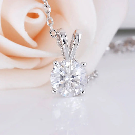 14k White Gold Chain Women's Collection / 14k White Gold Moissanite Necklace 1ct