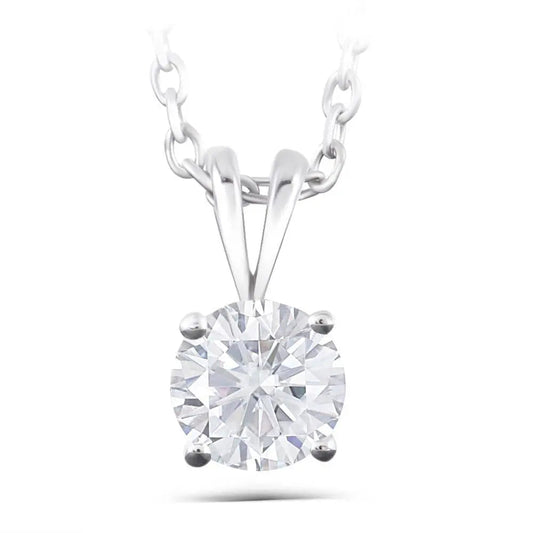 14k White Gold Necklace Moissanite 2ct