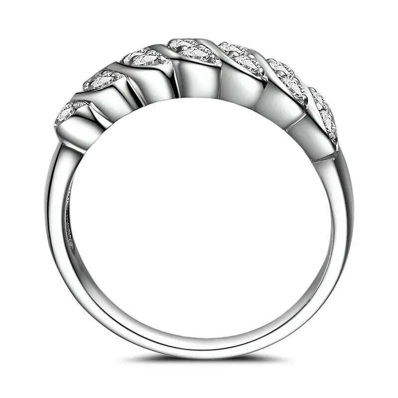 14k White Gold Plated Moissanite Anniversary Rings 0.5ct Total