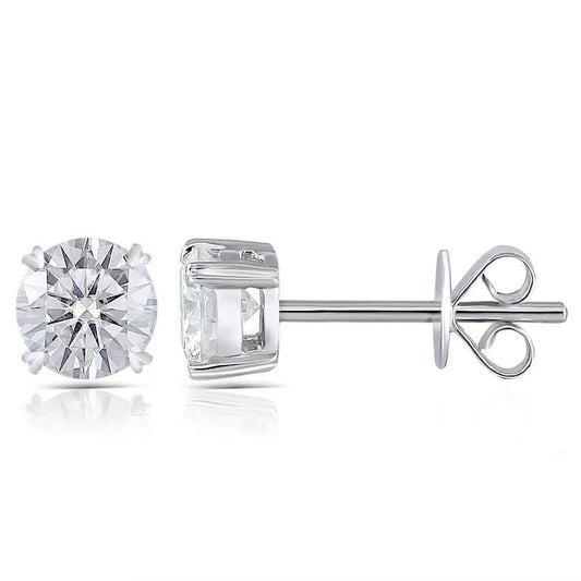14k White Gold Stud Moissanite Most Attractive Earrings 0.5ctw - 2ctw Options