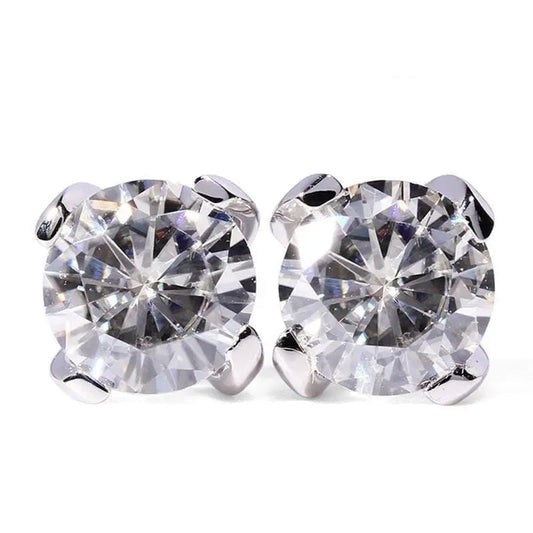 14k White Gold Stud Moissanite Earrings 1ctw / Beautiful Earrings Studs