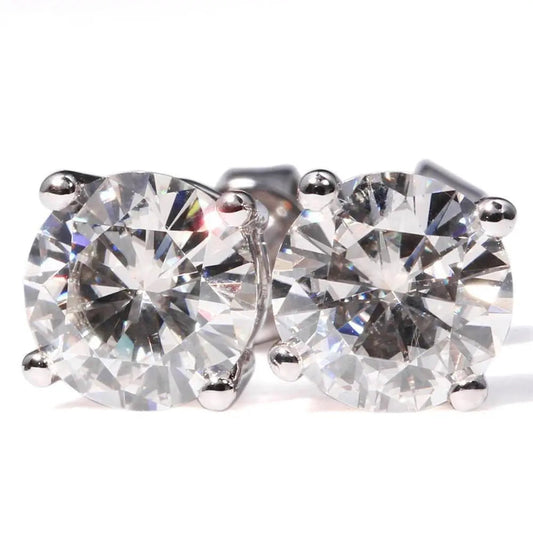 14k White Gold Moissanite Earrings Stud 2ctw