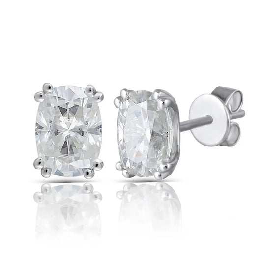 14k White Gold Moissanite Stud Earrings Cute 2ctw
