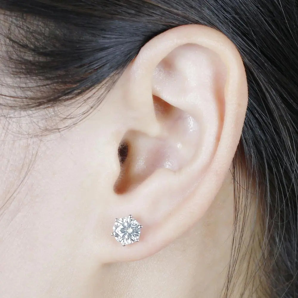 14k White Gold Stud Premium Moissanite Earrings 2ctw