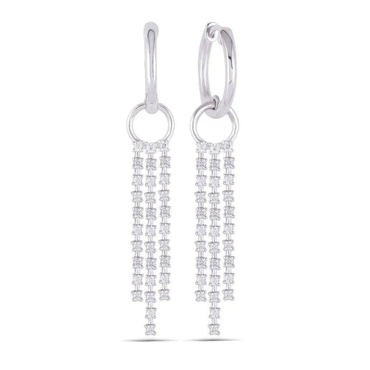 14k White, Rose, Yellow Gold Drop / Best Dangle Earrings Moissanite 1ctw