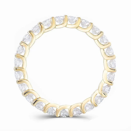 14k Yellow Gold Moissanite Eternity Ring 2 Carat Total