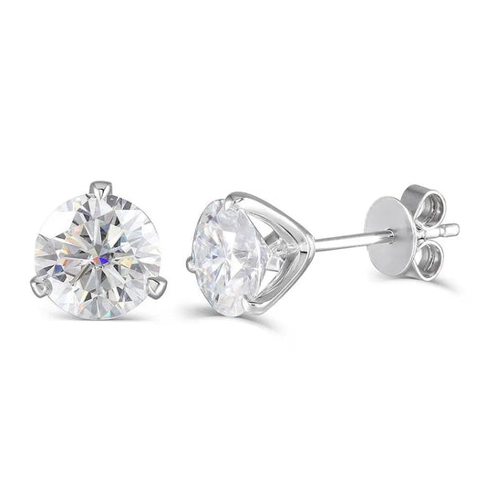 14k or 18k White Gold Martini Stud Unique Earrings for Women 2ctw