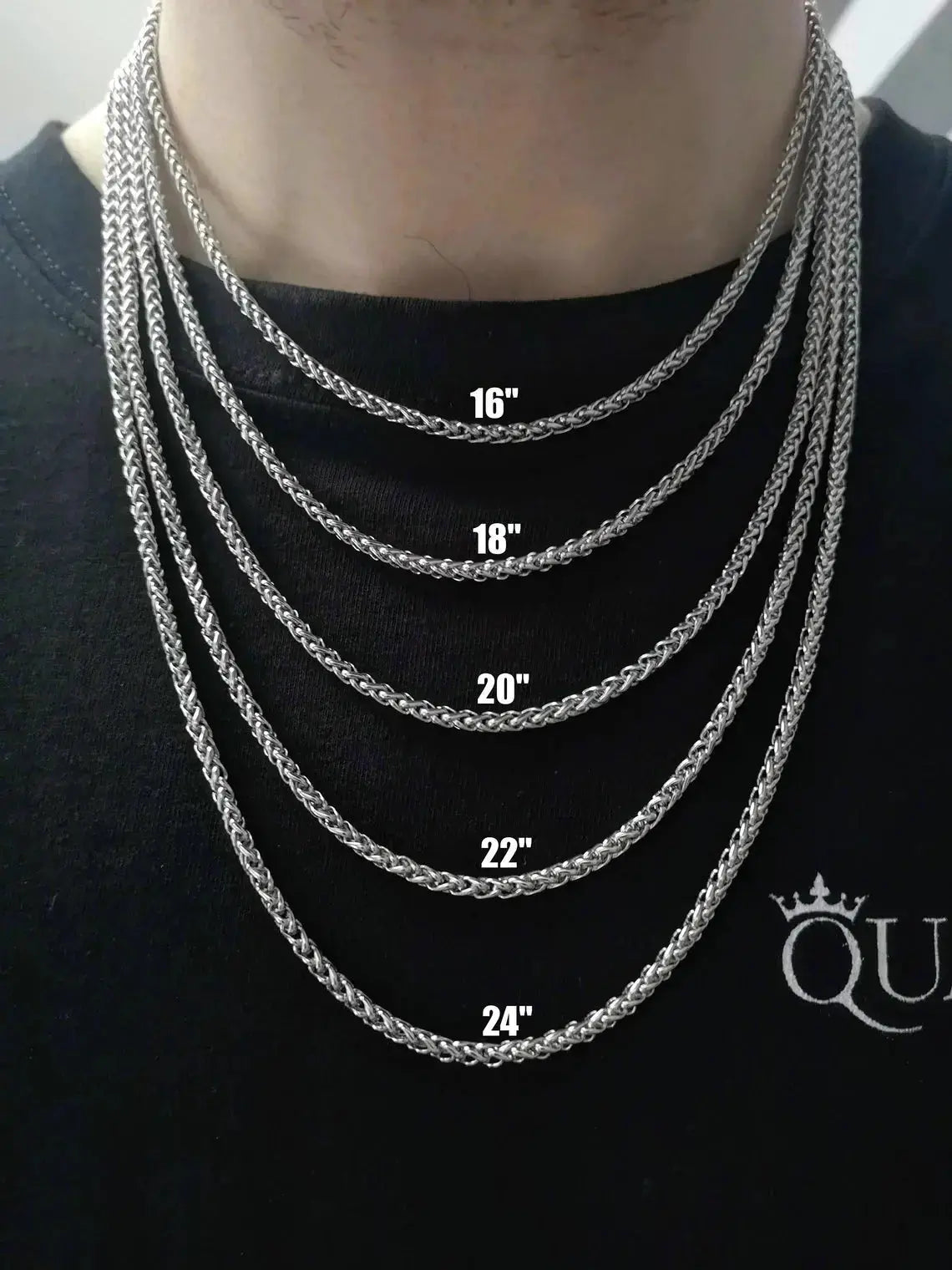 18K YELLOW GOLD PLATED MOISSANITE TENNIS NECKLACE 18inch, 6mm stones
