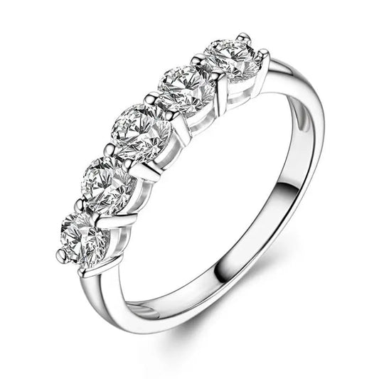 18k White Gold Moissanite Anniversary Wedding Band 0.5ct | Best Wedding Rings Online