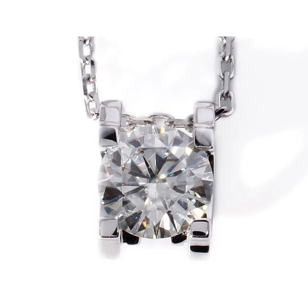 Cool Necklace Pendants Collection - 18k White Gold Moissanite Necklace 1ct