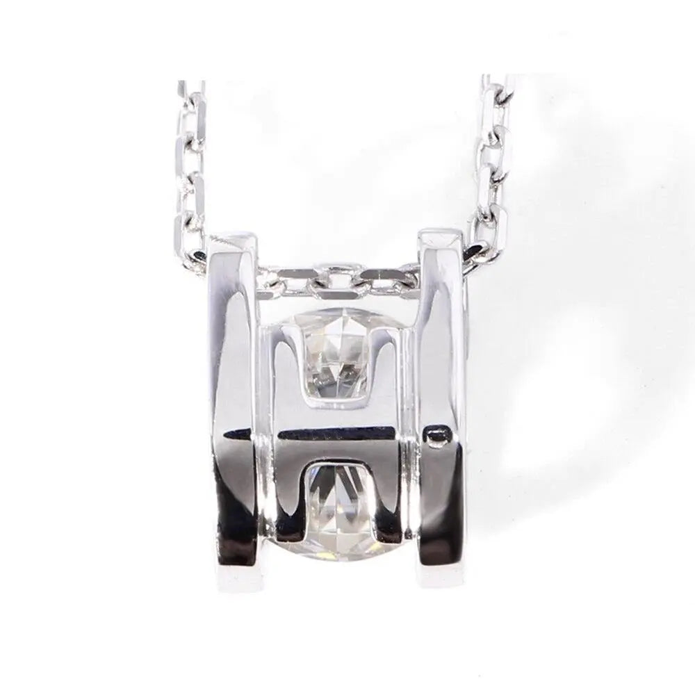 Cool Necklace Pendants Collection - 18k White Gold Moissanite Necklace 1ct