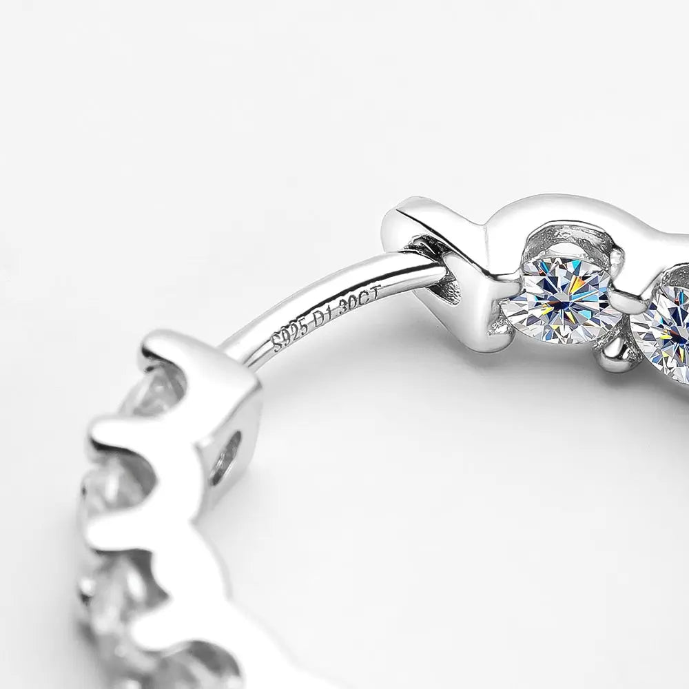 GOLD PLATED SILVER MOISSANITE HOOP EARRINGS 2.6CTW