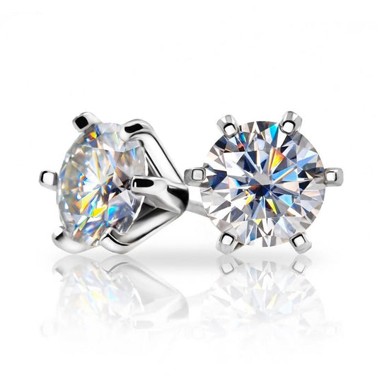 Gold Plated Silver Moissanite Earrings 1ctw - 4ctw
