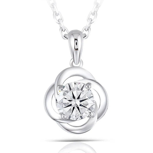 Platinum Plated Silver Moissanite Jewelry Necklaces 0.6ct