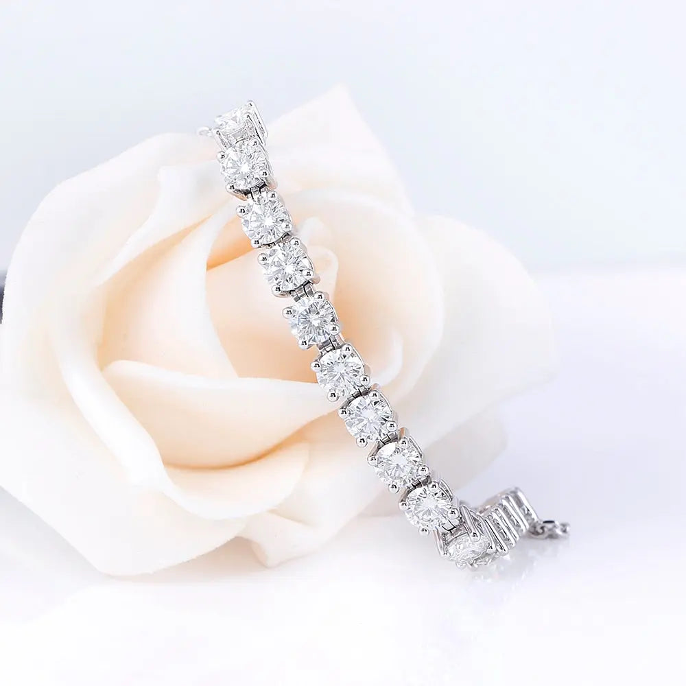 Platinum Plated Silver Moissanite Bracelet 3.5ctw / Bracelet for Women Sale