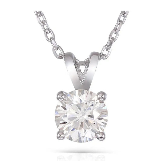 Platinum Plated Silver Moissanite Beautiful Necklace Set 2ct