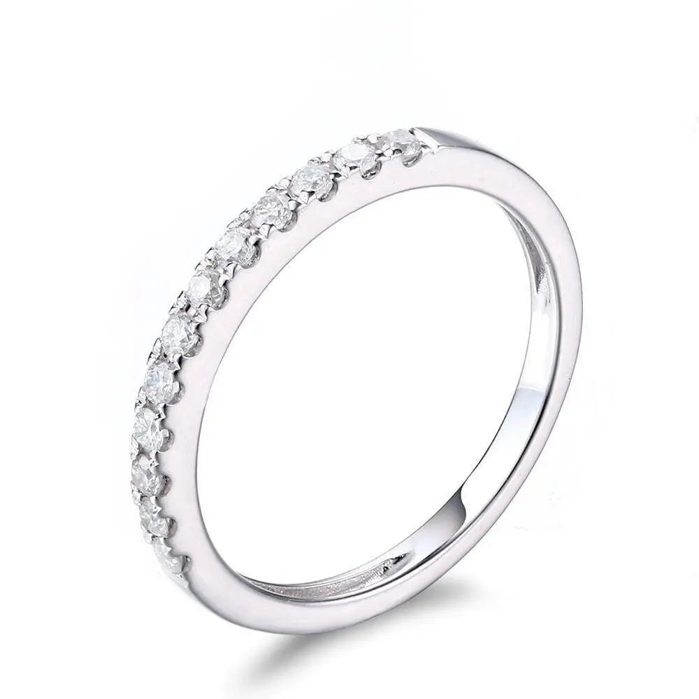 White Gold Plated Silver Moissanite Anniversary Rings or Band 0.22ct
