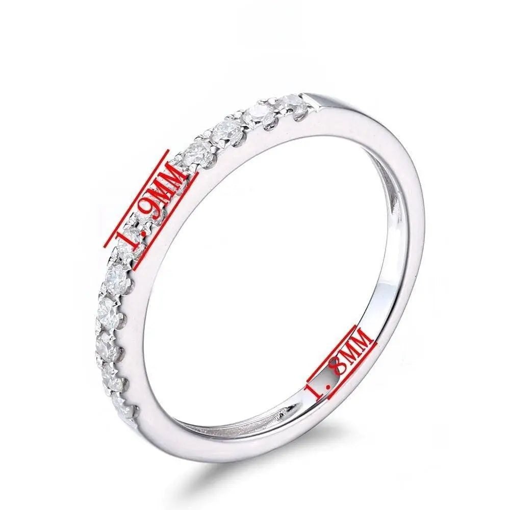 White Gold Plated Silver Moissanite Anniversary Rings or Band 0.22ct
