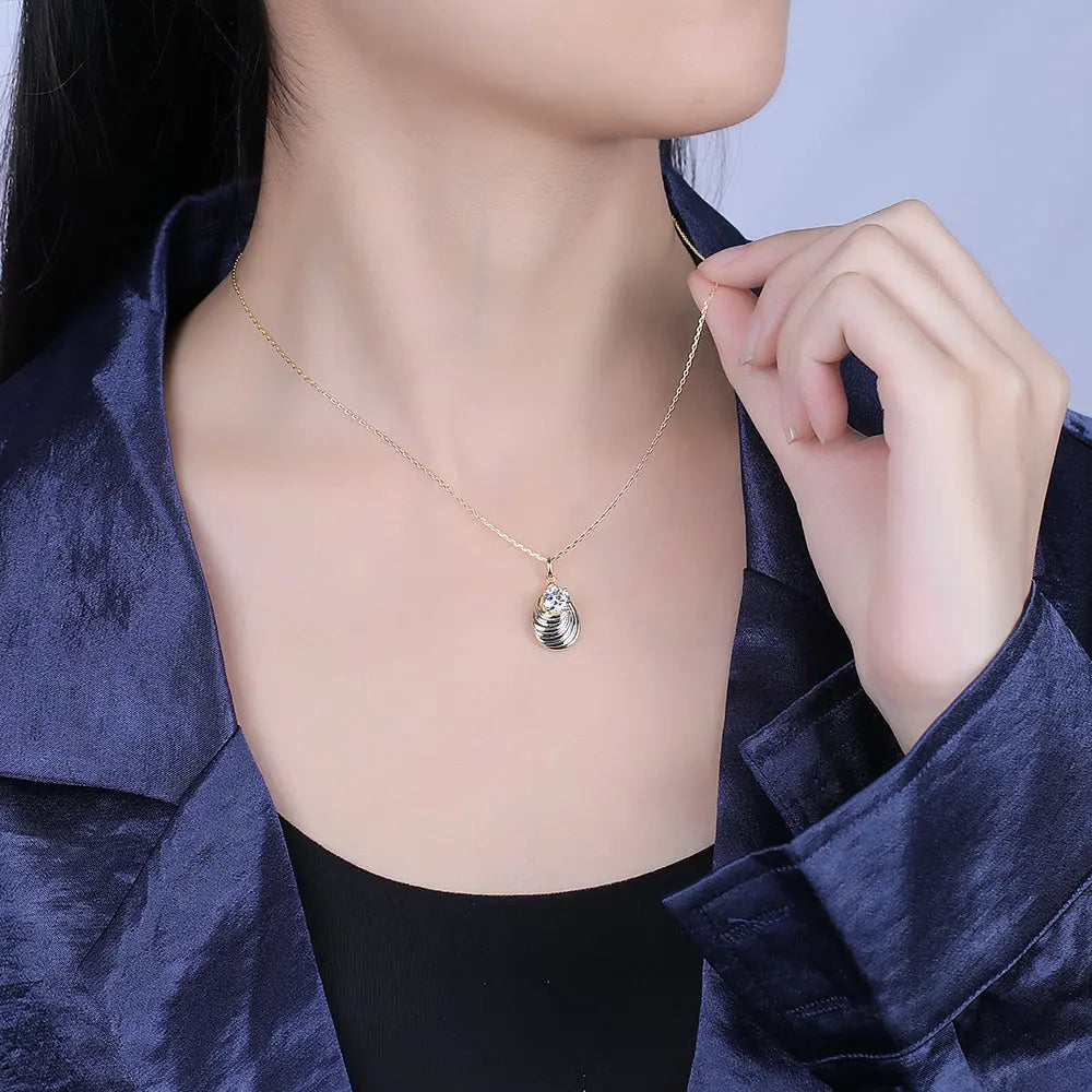 Yellow & Silver Platinum Plated Silver Moissanite Necklace 1.035ct Total / Yellow Necklace