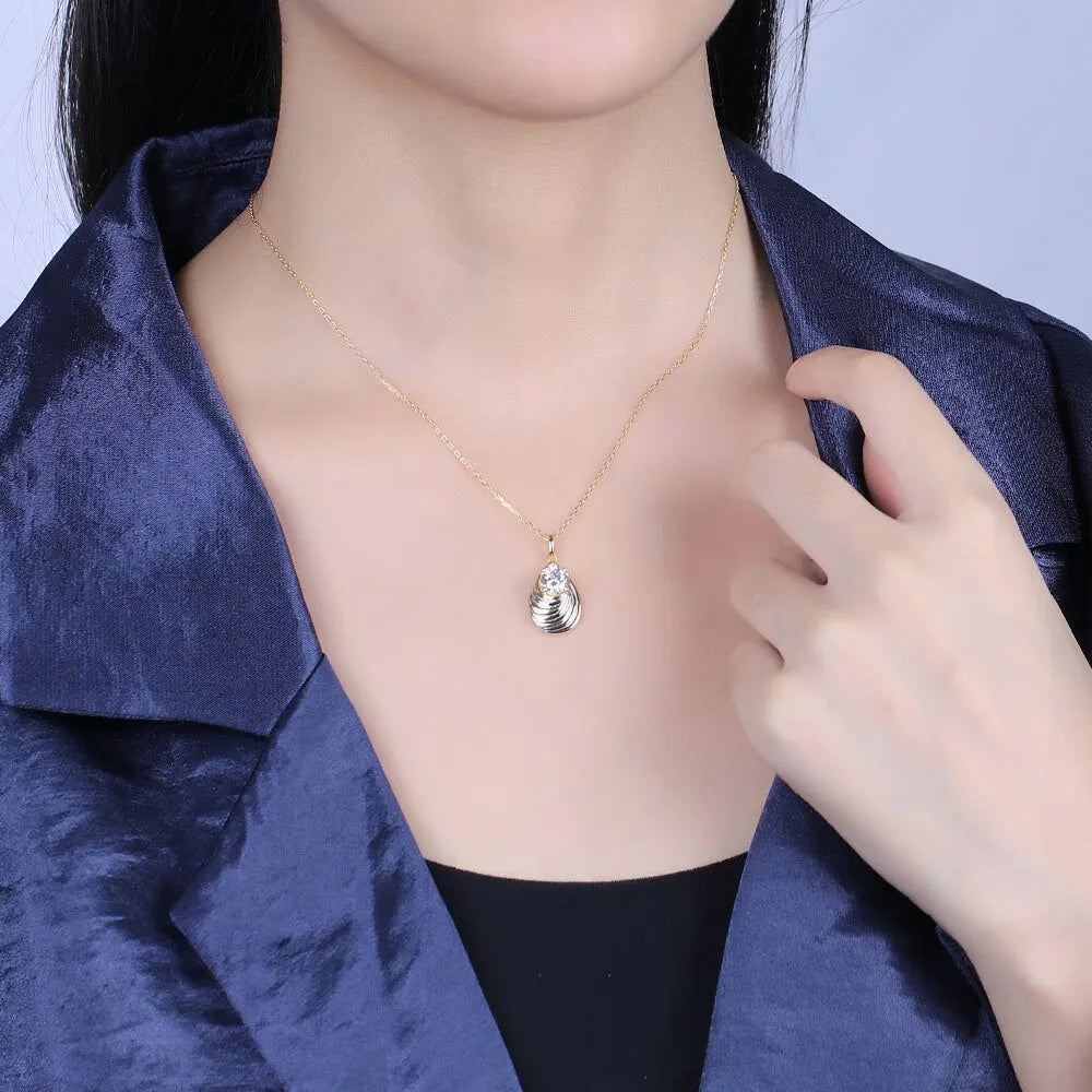 Yellow & Silver Platinum Plated Silver Moissanite Necklace 1.035ct Total / Yellow Necklace