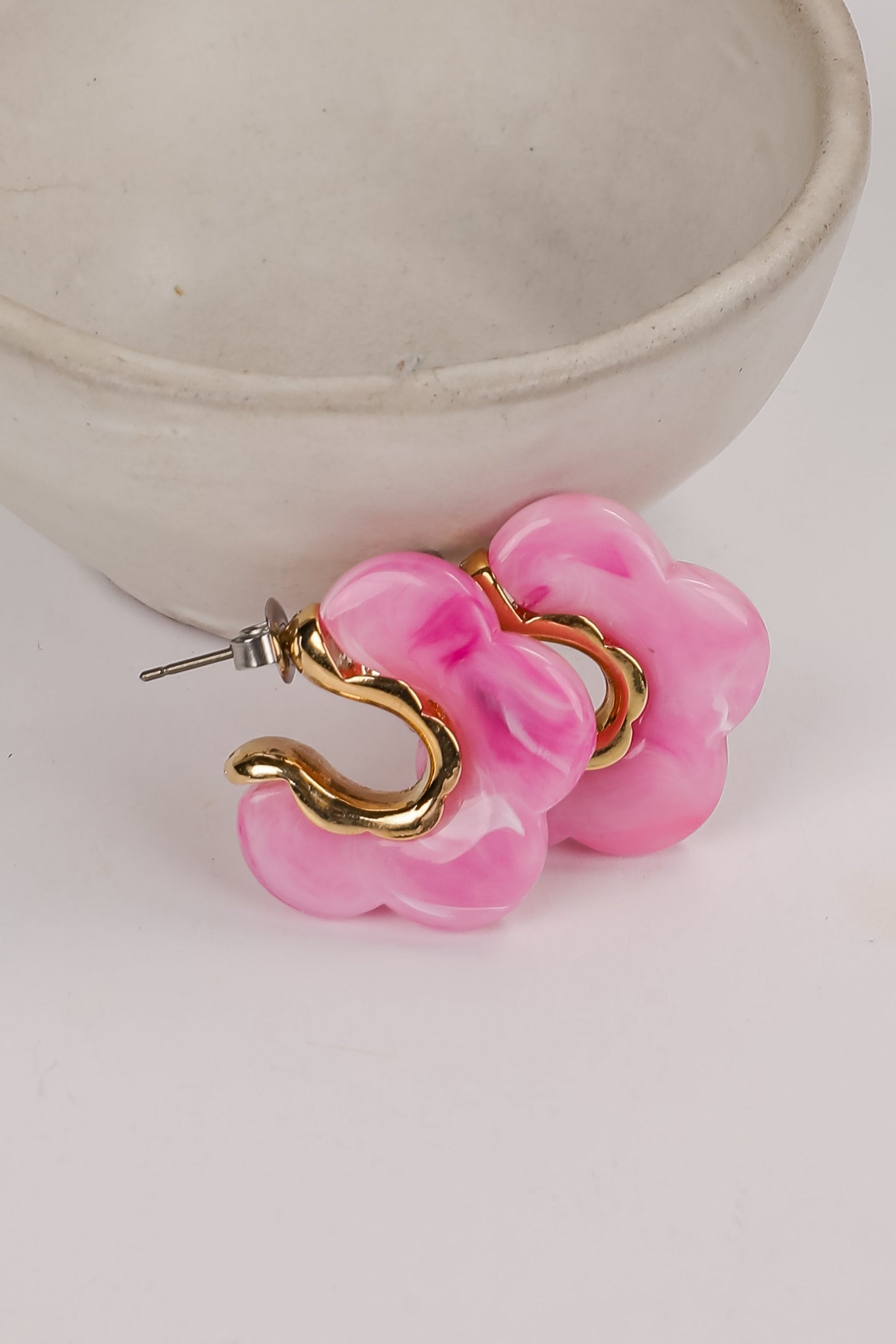 Bree Acrylic Flower Hoop Earrings