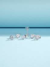 D-color moissanite s925 sterling silver light luxury shining full diamond heart water drop geometric earrings