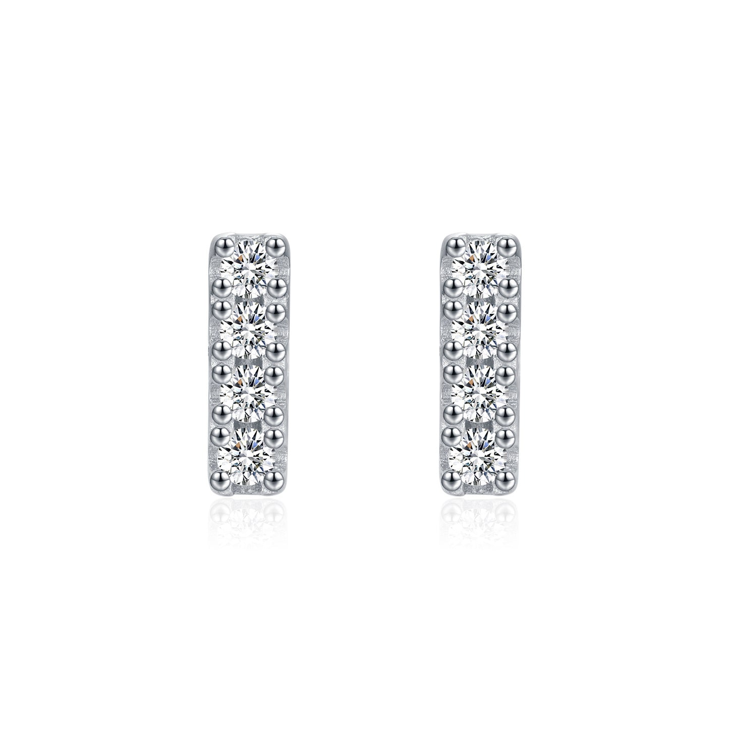 D-color moissanite 925 silver light luxury small cool feeling exquisite brilliant row diamond earrings