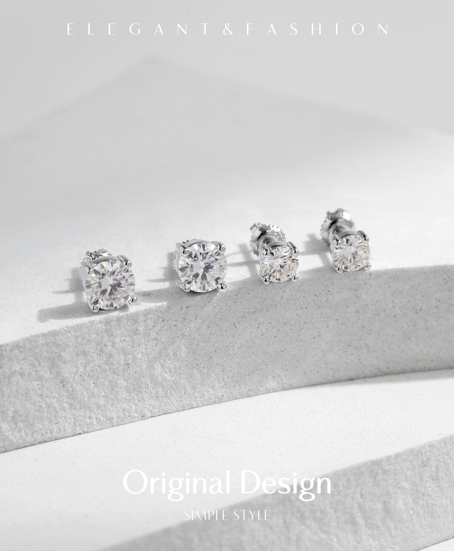 1 carat moissanite s925 sterling silver elegant simple earrings for women light luxury wedding earrings